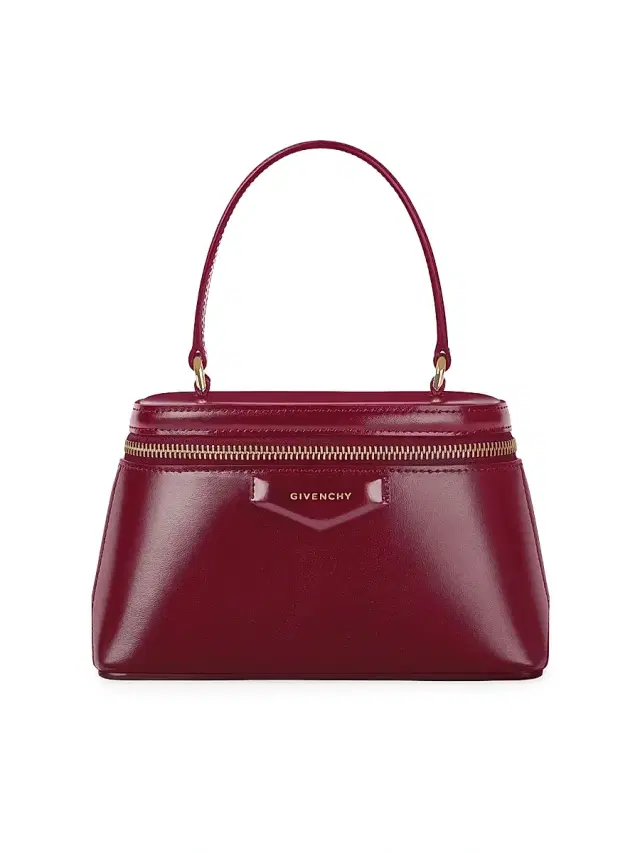 Givenchy Women's Antigona Vanity Bag in Box Leather with Chain - Burgundy