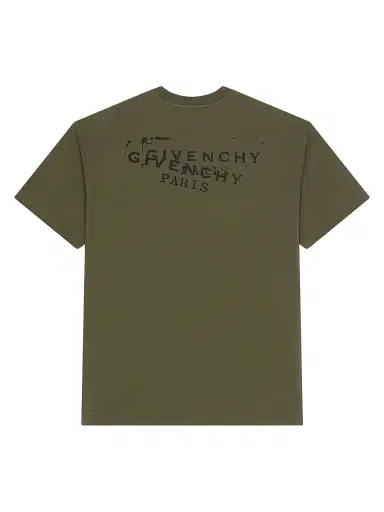 Givenchy Men's T-Shirt in Cotton with Stamp Print - Khaki - Size XXL | Thumbnail 2