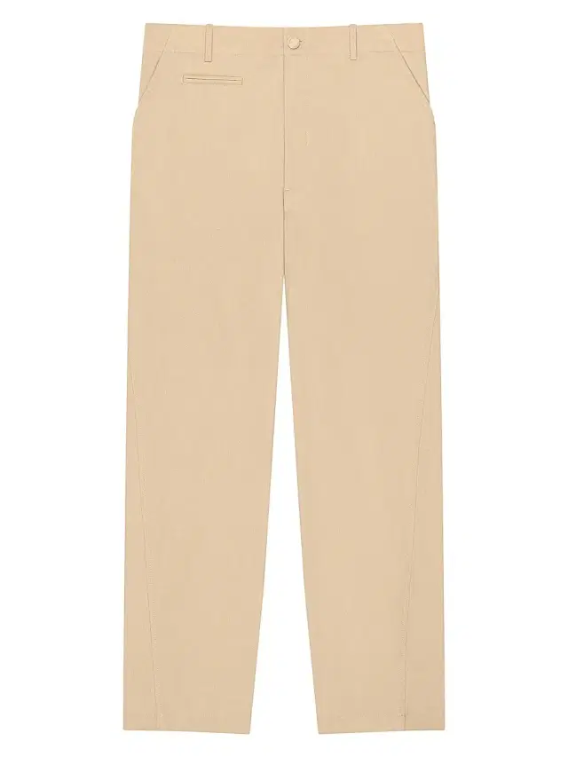 Men's Fitted Chino Trousers in Cotton - Beige