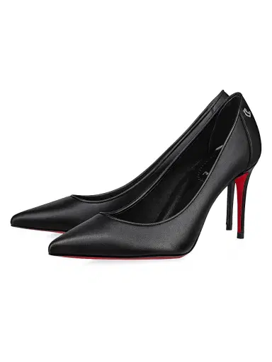 Christian Louboutin Women's Sporty Kate 85MM Leather Pumps - Black - Size 12 | Thumbnail 2