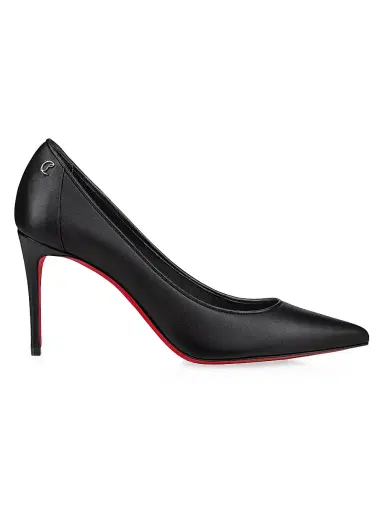 Christian Louboutin Women's Sporty Kate 85MM Leather Pumps - Black - Size 12 | Thumbnail 1