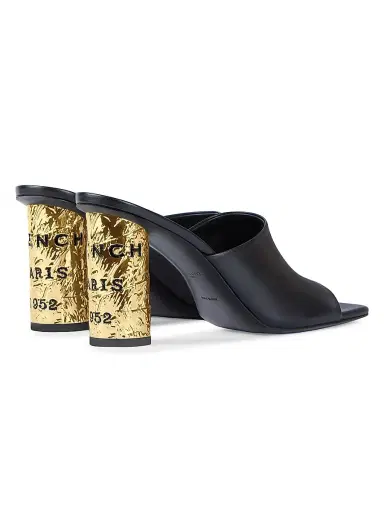 Givenchy Women's Tape Heeled Mules in Leather - Black | Thumbnail 4 Givenchy Women's Tape Heeled Mules in Leather - Black | Thumbnail 4