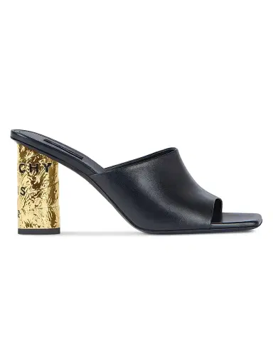 Givenchy Women's Tape Heeled Mules in Leather - Black | Thumbnail 1 Givenchy Women's Tape Heeled Mules in Leather - Black | Thumbnail 1