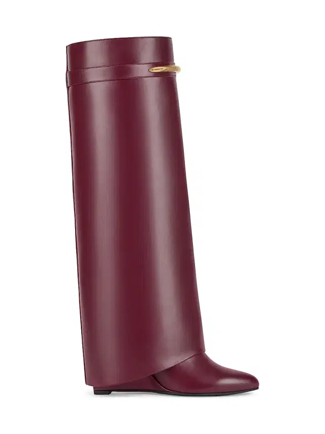 Women's Shark Boots in Leather - Burgundy