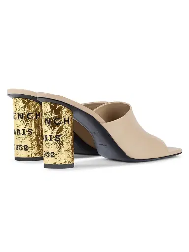 Givenchy Women's Tape Heeled Mules in Leather - Beige | Thumbnail 4 Givenchy Women's Tape Heeled Mules in Leather - Beige | Thumbnail 4
