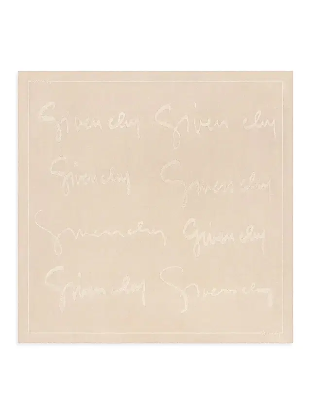 Givenchy Women's Square in Silk Jacquard with Signature - Beige