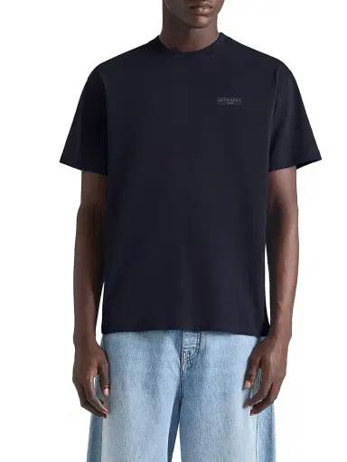 Givenchy Men's T-Shirt in Cotton with Paris Gros Grain - Dark Navy - Size XS | Thumbnail 3