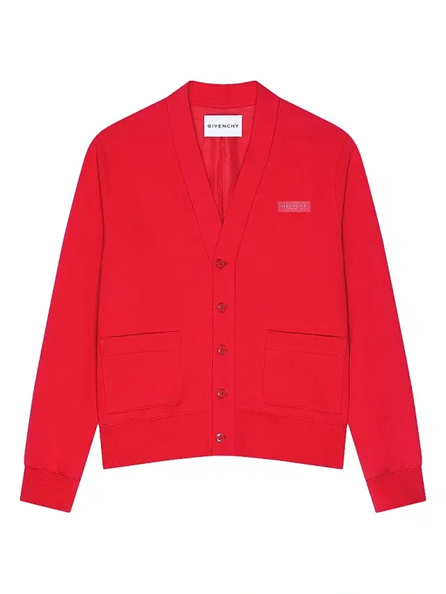 Men's Cardigan in Cotton with Paris Gros Grain - Vermillon