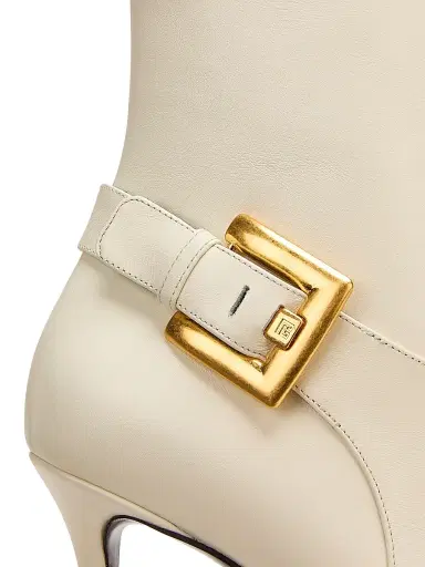 Balmain Women's Anthem 95MM Leather Ankle Boots - Cream | Thumbnail 6 Balmain Women's Anthem 95MM Leather Ankle Boots - Cream | Thumbnail 6
