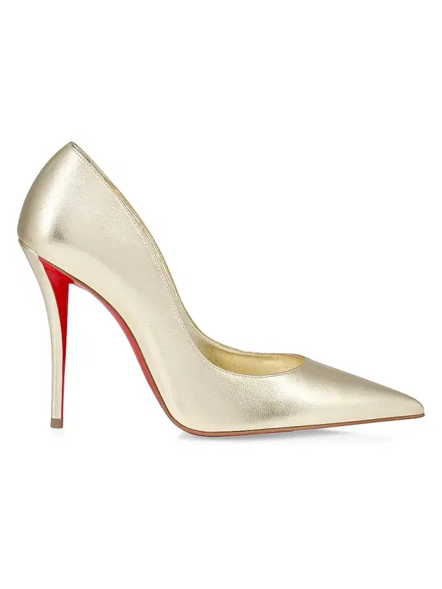 Christian Louboutin Women's Miss Z 100MM Leather Pumps - Gold