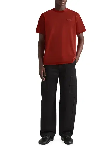 Givenchy Men's T-Shirt in Cotton with Paris Gros Grain - Dark Red - Size XXL | Thumbnail 3