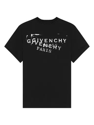 Givenchy Women's T-Shirt in Cotton with Stamp Print - Black | Thumbnail 2 Givenchy Women's T-Shirt in Cotton with Stamp Print - Black | Thumbnail 2