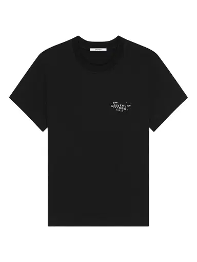 Givenchy Women's T-Shirt in Cotton with Stamp Print - Black | Thumbnail 1 Givenchy Women's T-Shirt in Cotton with Stamp Print - Black | Thumbnail 1