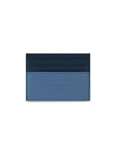 Givenchy Men's Antigona Stamped Bicolored Card Holder in Leather - Military Blue | Thumbnail 1 Givenchy Men's Antigona Stamped Bicolored Card Holder in Leather - Military Blue | Thumbnail 1
