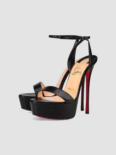 Christian Louboutin Women's Loubi Queen Alta 150MM Leather Platform Sandals - Black | Thumbnail 2 Christian Louboutin Women's Loubi Queen Alta 150MM Leather Platform Sandals - Black | Thumbnail 2