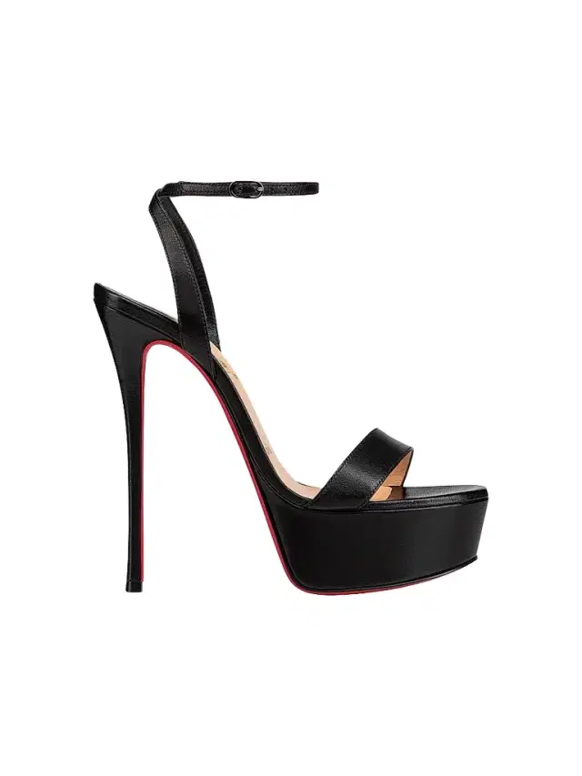 Christian Louboutin Women's Loubi Queen Alta 150MM Leather Platform Sandals - Black
