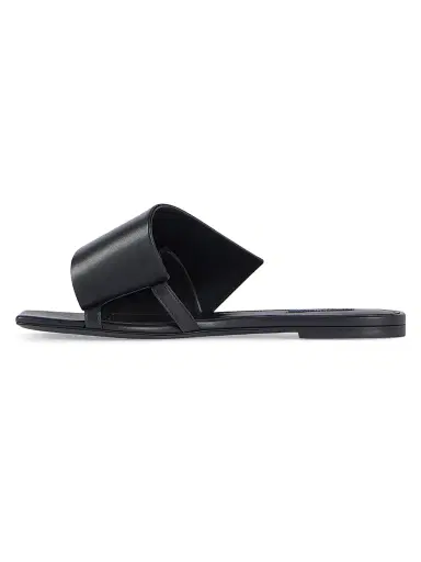 Givenchy Women's Sliced Square Flat Sandals in Leather - Black | Thumbnail 3 Givenchy Women's Sliced Square Flat Sandals in Leather - Black | Thumbnail 3
