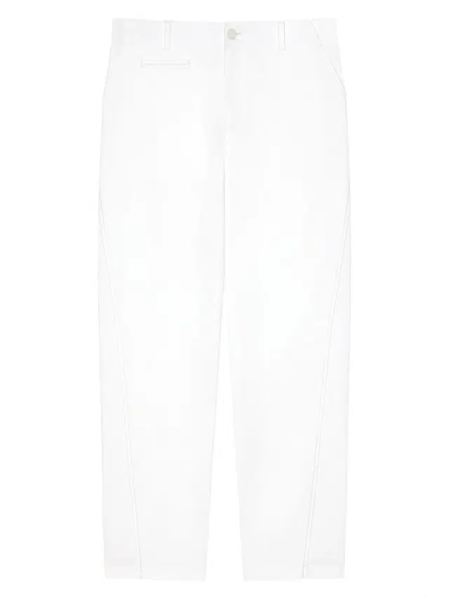 Men's Fitted Chino Trousers in Cotton - White