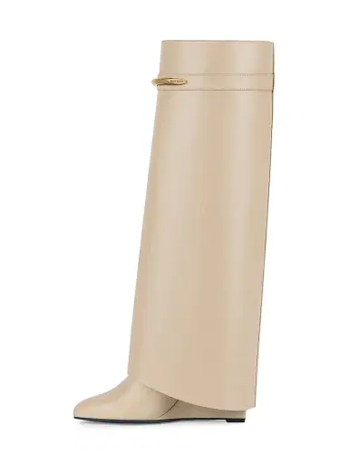 Givenchy Women's Shark Boots in Leather - Beige | Thumbnail 3