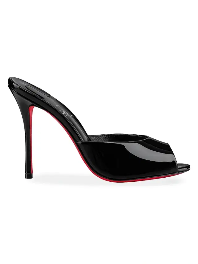 Christian Louboutin Women's Me Dolly 100MM Patent Leather Mules - Black