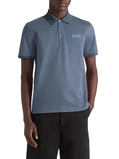 Givenchy Men's Polo in Cotton with Paris Gros Grain - Military Blue - Size XXL | Thumbnail 2
