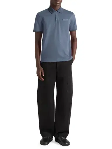 Givenchy Men's Polo in Cotton with Paris Gros Grain - Military Blue - Size XXL | Thumbnail 3