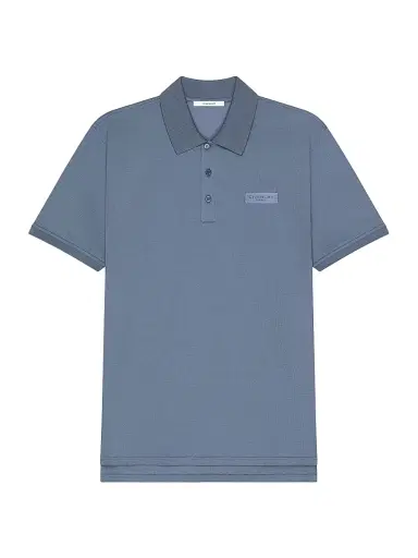 Givenchy Men's Polo in Cotton with Paris Gros Grain - Military Blue - Size XXL | Thumbnail 1