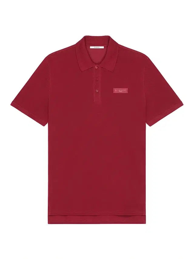 Givenchy Men's Polo in Cotton with Paris Gros Grain - Dark Red