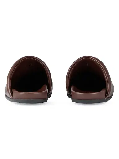 Givenchy Men's Label Flat Mules in Nappa Leather - Brown - Size 11 | Thumbnail 4 Givenchy Men's Label Flat Mules in Nappa Leather - Brown - Size 11 | Thumbnail 4