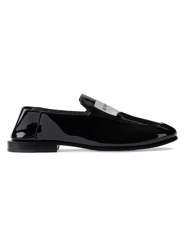 Givenchy Women's Label Loafers in Patent Leather - Black
