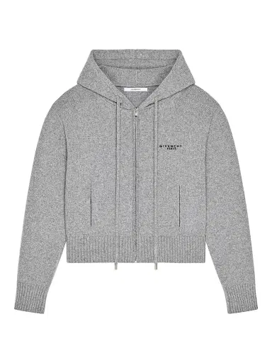 Givenchy Women's Zipped Hoodie in Wool and Cashmere - Light Grey - Size XS | Thumbnail 1