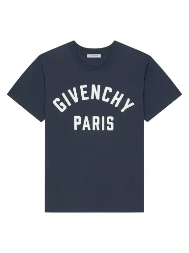 Givenchy Men's Paris T-Shirt in Cotton - Navy White - Size XXL | Thumbnail 1
