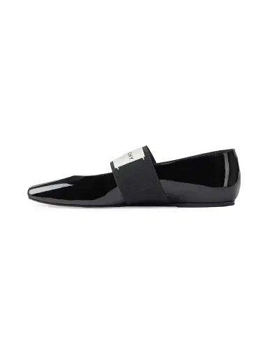 Givenchy Women's Sliced Square Ballerinas in Patent Leather - Black | Thumbnail 3