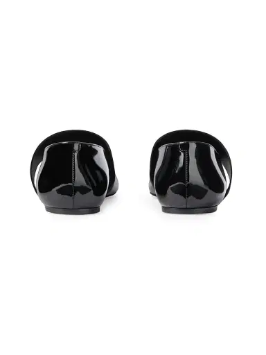 Givenchy Women's Sliced Square Ballerinas in Patent Leather - Black | Thumbnail 5