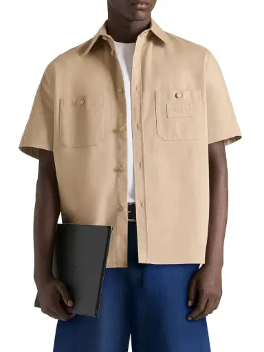 Givenchy Men's Couture Seam Shirt in Cotton with Patch - Beige - Size XXL | Thumbnail 2 Givenchy Men's Couture Seam Shirt in Cotton with Patch - Beige - Size XXL | Thumbnail 2