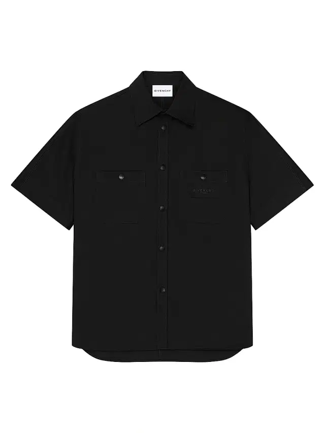 Men's Couture Seam Shirt in Cotton with Patch - Black