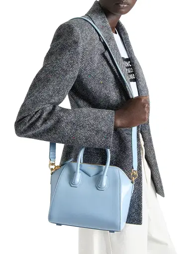 Givenchy Women's Mini Antigona Top Handle Bag in Box Leather - Light Blue | Thumbnail 2 Givenchy Women's Mini Antigona Top Handle Bag in Box Leather - Light Blue | Thumbnail 2
