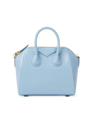 Givenchy Women's Mini Antigona Top Handle Bag in Box Leather - Light Blue | Thumbnail 1 Givenchy Women's Mini Antigona Top Handle Bag in Box Leather - Light Blue | Thumbnail 1