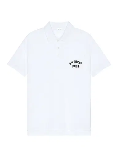 Givenchy Men's Polo in Pique Cotton with Paris Embroidery - White - Size XXL | Thumbnail 1