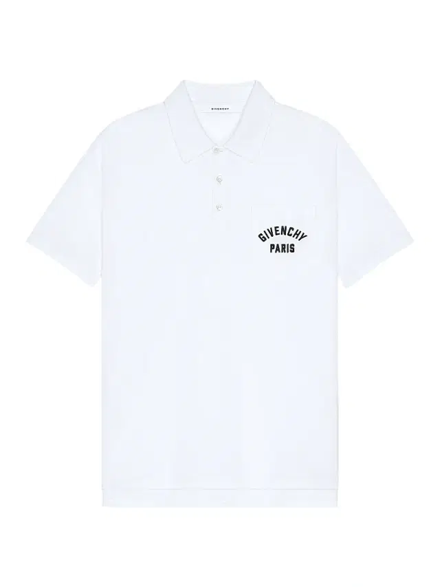 Givenchy Men's Polo in Pique Cotton with Paris Embroidery - White