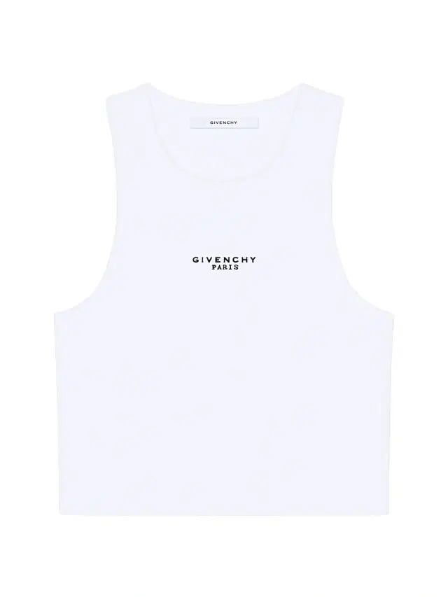 Women's Cropped Tank Top in Cotton with Paris Print - White