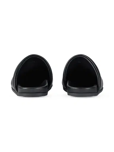 Givenchy Men's Label Flat Mules in Nappa Leather - Black | Thumbnail 4