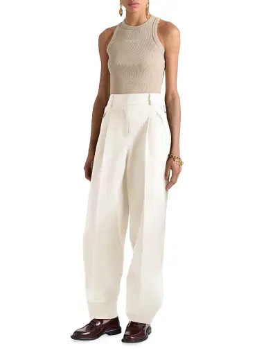 Givenchy Women's Slim Fit Tank Top in Cotton with Paris Print - Beige Cappuccino | Thumbnail 2
