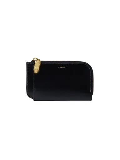 Givenchy Women's Lucky Charms Zipped Card Holder in Box Leather - Black | Thumbnail 1