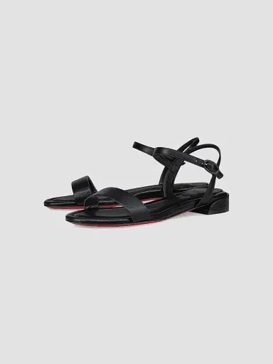 Christian Louboutin Women's Sweet Jane Nappa Leather Flat Sandals - Black | Thumbnail 2