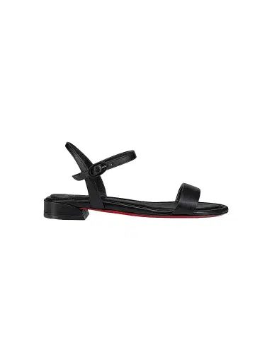 Christian Louboutin Women's Sweet Jane Nappa Leather Flat Sandals - Black | Thumbnail 1
