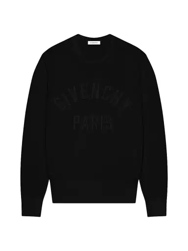 Givenchy Men's Paris Sweater in Cotton - Black | Thumbnail 1