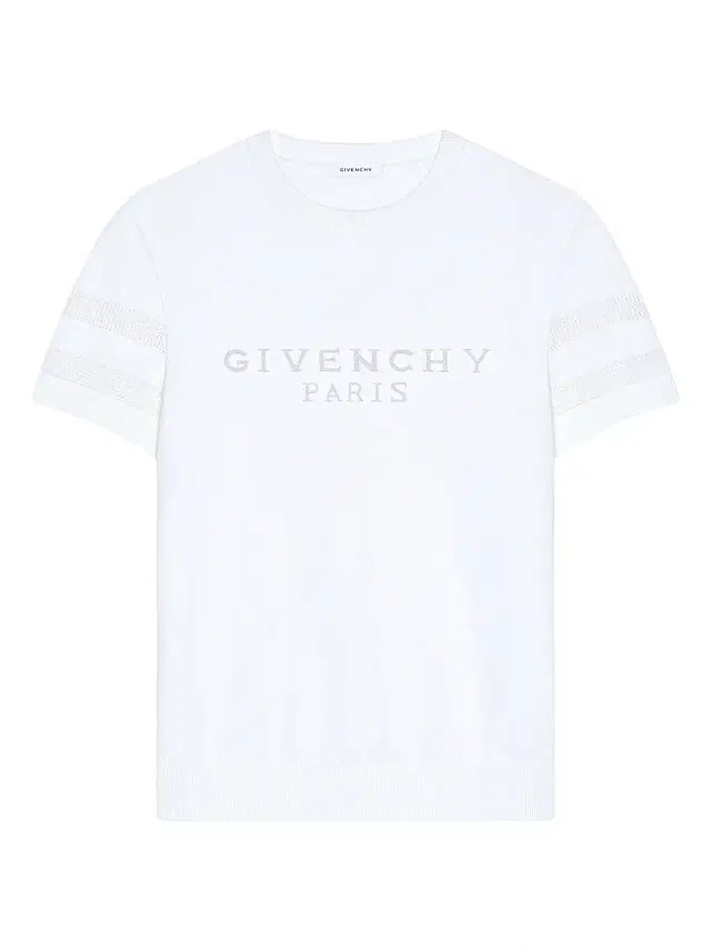 Givenchy Men's T-Shirt in Cotton Knit with Paris Jacquard - White