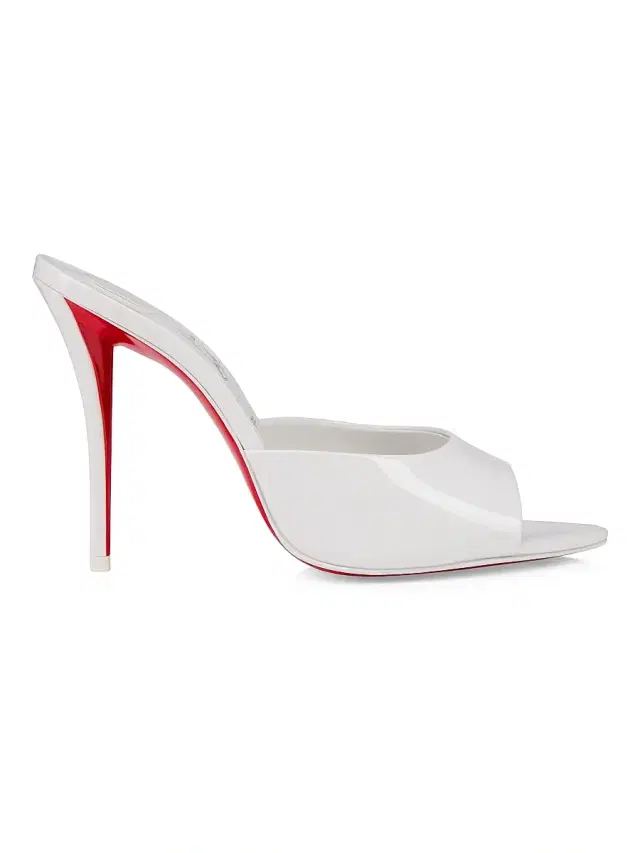 Christian Louboutin Women's Miss Z 0MM Patent Leather Mule Sandals - Bianco
