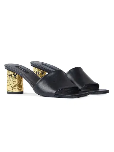 Givenchy Women's Tape Heeled Mules in Leather - Black - Size 11 | Thumbnail 2